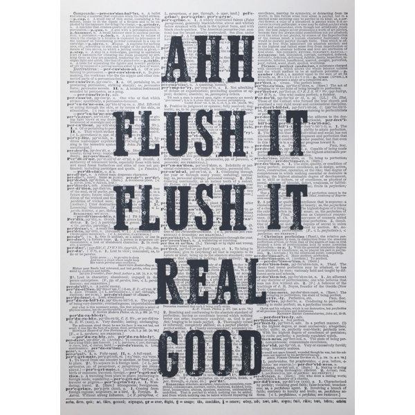Maturi A3 Flush It Dictionary Print Funny Bathroom Quote Bathroom
